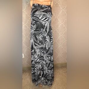 Banana Republic NWOT Women's S Black Leaf Long Strap Dress